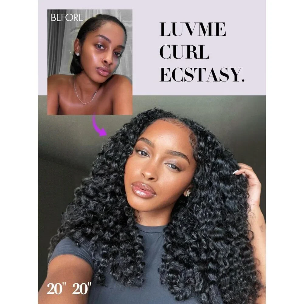 Curly Clip in Hair Extensions Human Remy Black 14Inch Natural Fullness